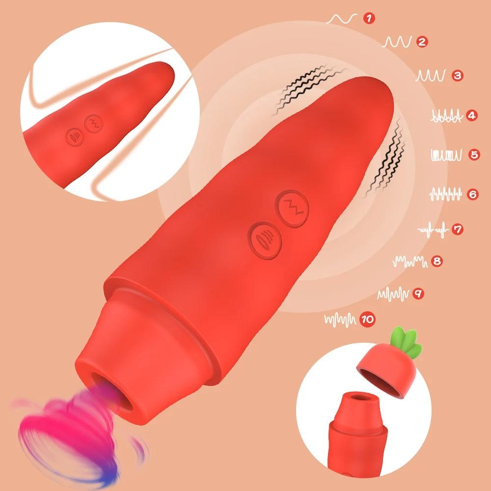 New Carrot Vibrator G Spot Vaginal Massager Nipple Clitoral Sucking Massager Stimulator Vibrating Egg Sex Toy Female Masturbator
