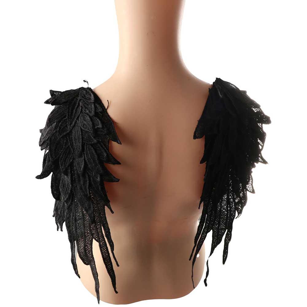 Red 3D Wedding Cloth Dress Wings For Women Lace Sewing Patches Embroidery Apparel Sewing Fabric