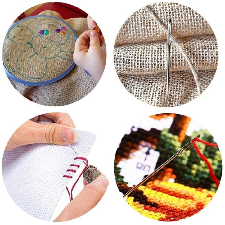 17 шт. Игла швейная с большим ушком для вязания, Игла гобеленовая изогнутая, Игла шерстяная, Игла швейная с большим ушком для вышивания