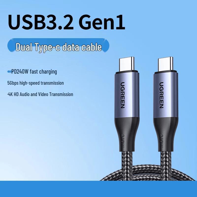 Ugreen Полностью функциональный кабель USB-C с двумя портами, PD 240 Вт