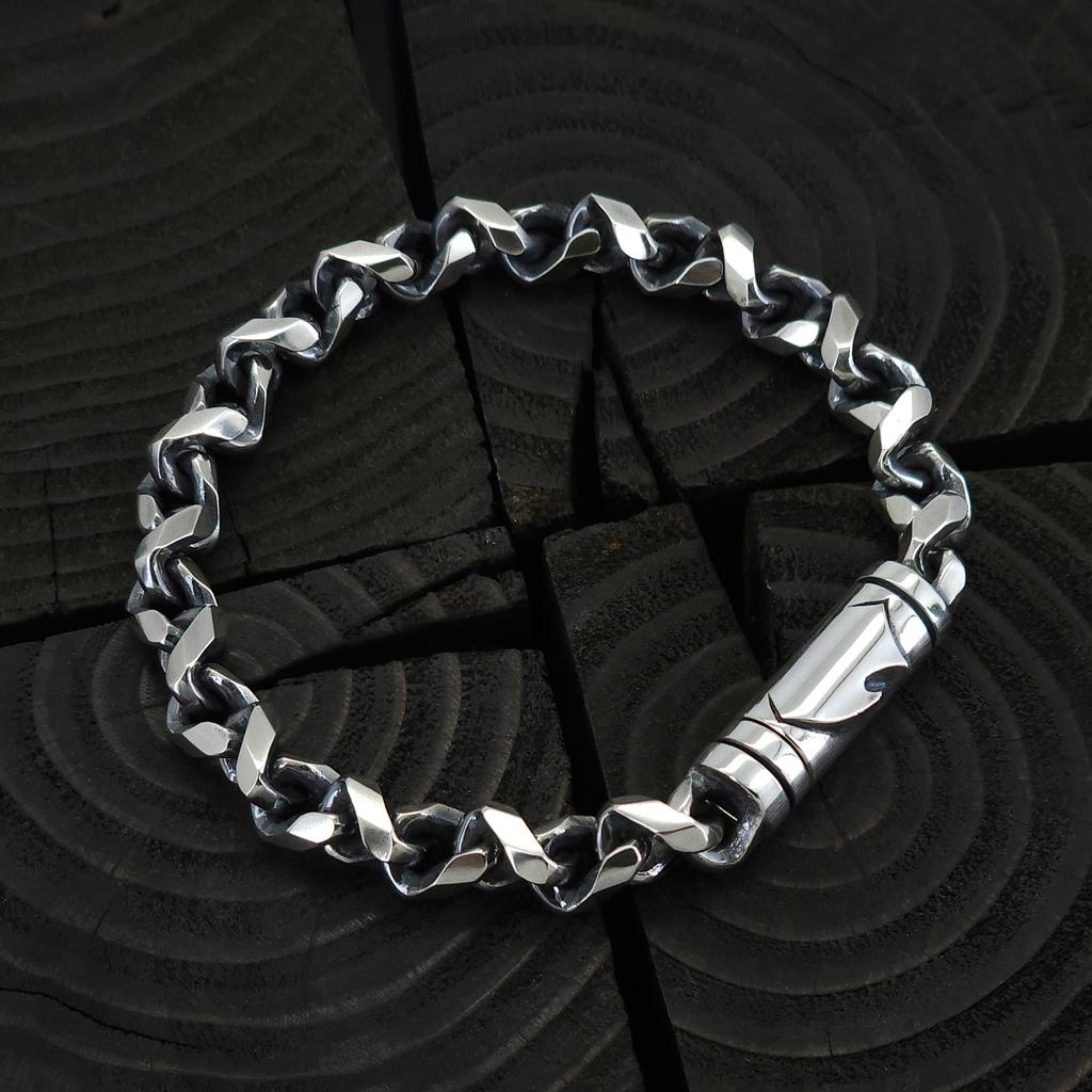Sterlingworth Tw-King Silver Chain Bracelet
