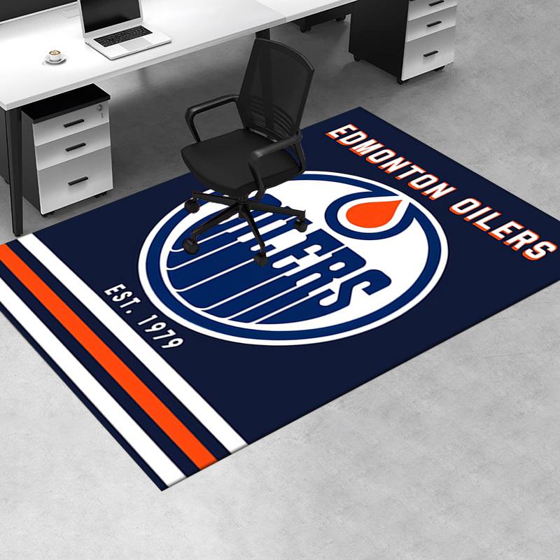 Ковер для офиса: Логотип Edmonton Oilers Идеально подходит для защиты дивана или как чехол под стул