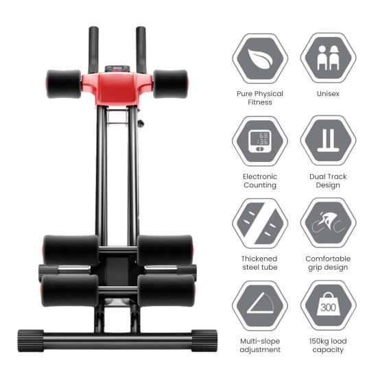 Abdominal Roller Ab Workout Equipment Adjustable Ab Machine Full Body Workout for Home Gym Strength Training Exercise Equipment