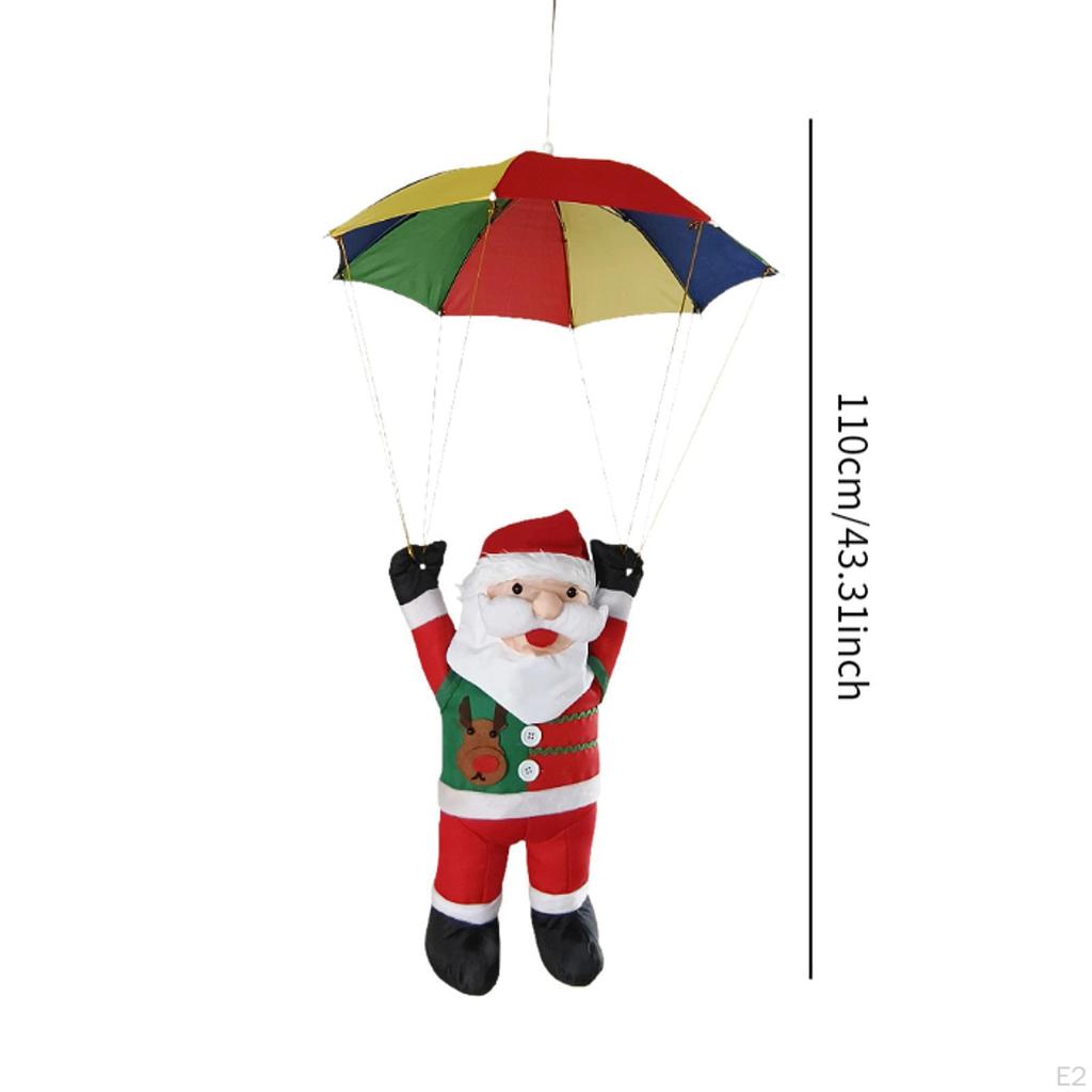 Летающая кукла Санта кулон рождественское украшение 20.5 дюймов зонтик легкий для забора, крыльца длина