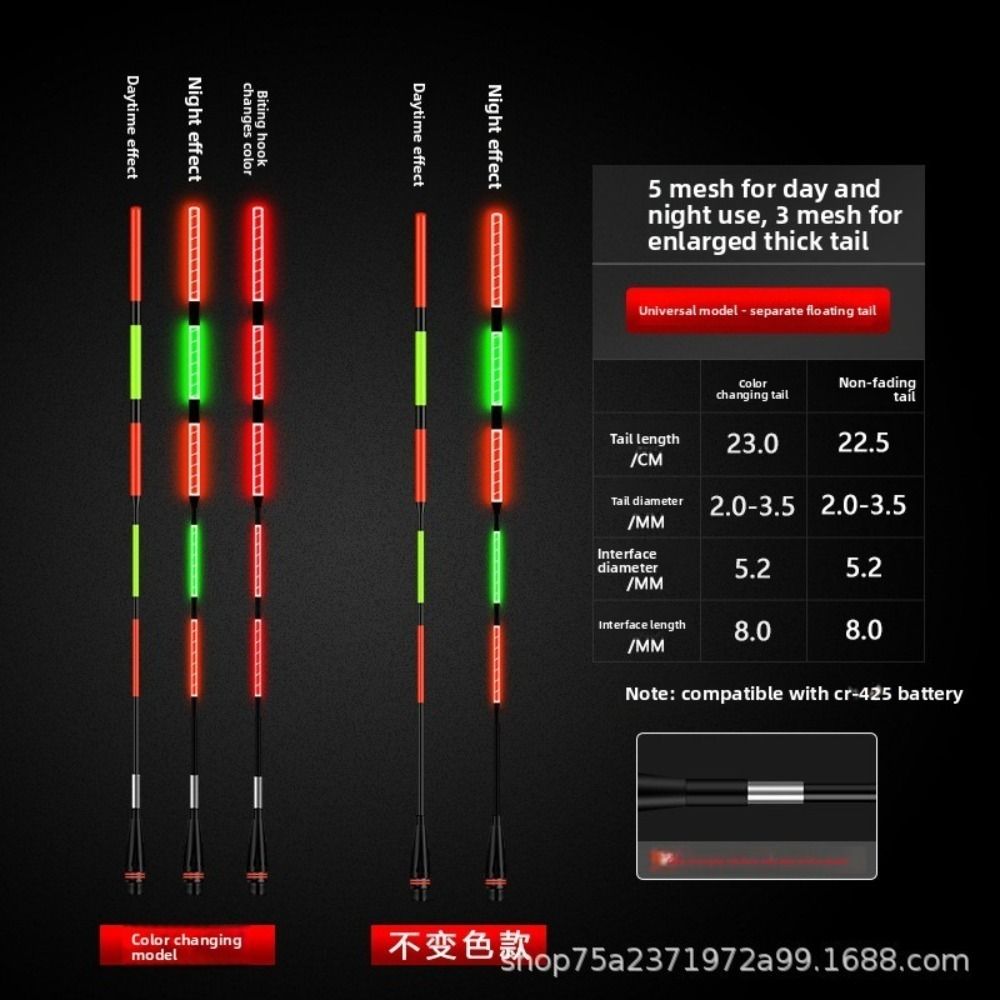 2pcs Super Bright LED Smart Float Top Luminous Electronic Floats Luminous Float Outdoor Fishing