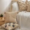 Throw Pillow Case with Tassel Bohemian Style Short Plush Fringe Decor Office
