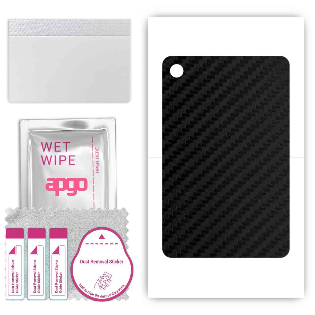 apgo Protective Skin Sticker for the back compatible with TCL Tab 8L, Wrap Film, Foil, Vinyl - Pattern Carbon Black