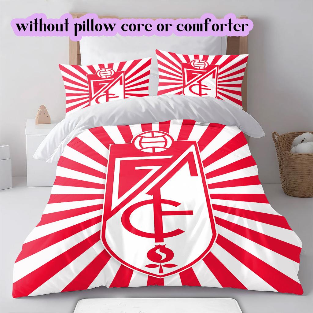 Granada CF football Pattern Bedding,Quilt Set Quilt Cover Pillowcase Home Birthday Gift (1*duvet cover+2*pillowcase,without core)