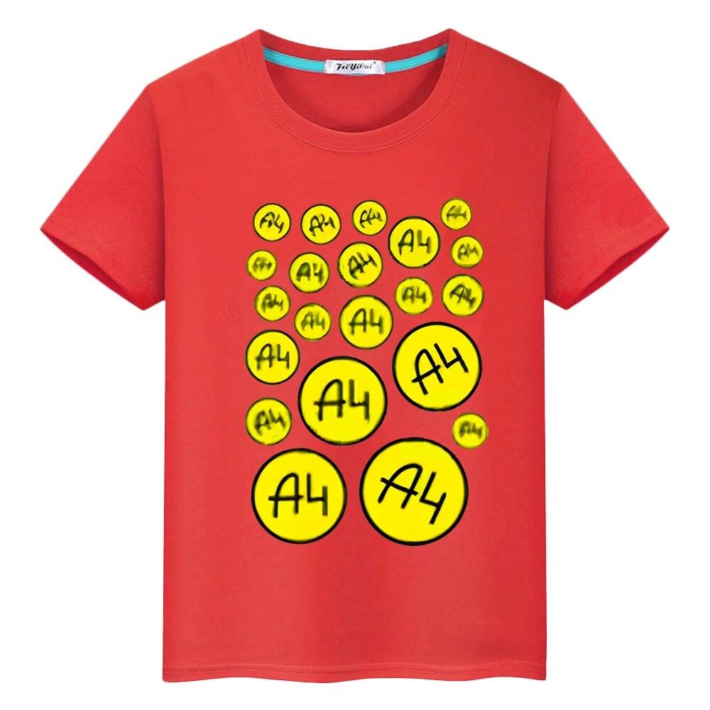 Vlad A4 Summer T-shirt 100%Cotton Anime Tees Short Boys Tops Merch A4 Lamba Pride Tshirt Y2k One Piece Kids Clothes Girls