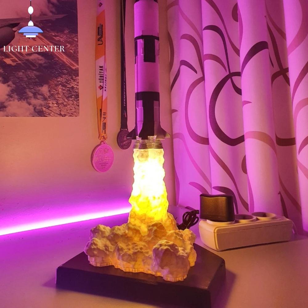 Ракетная лампа, настольные аксессуары, ночник, настольный декор, лампы для спальни, крутые лампы, комнатная лампа, крутые вещи, детская лампа, домашний декор