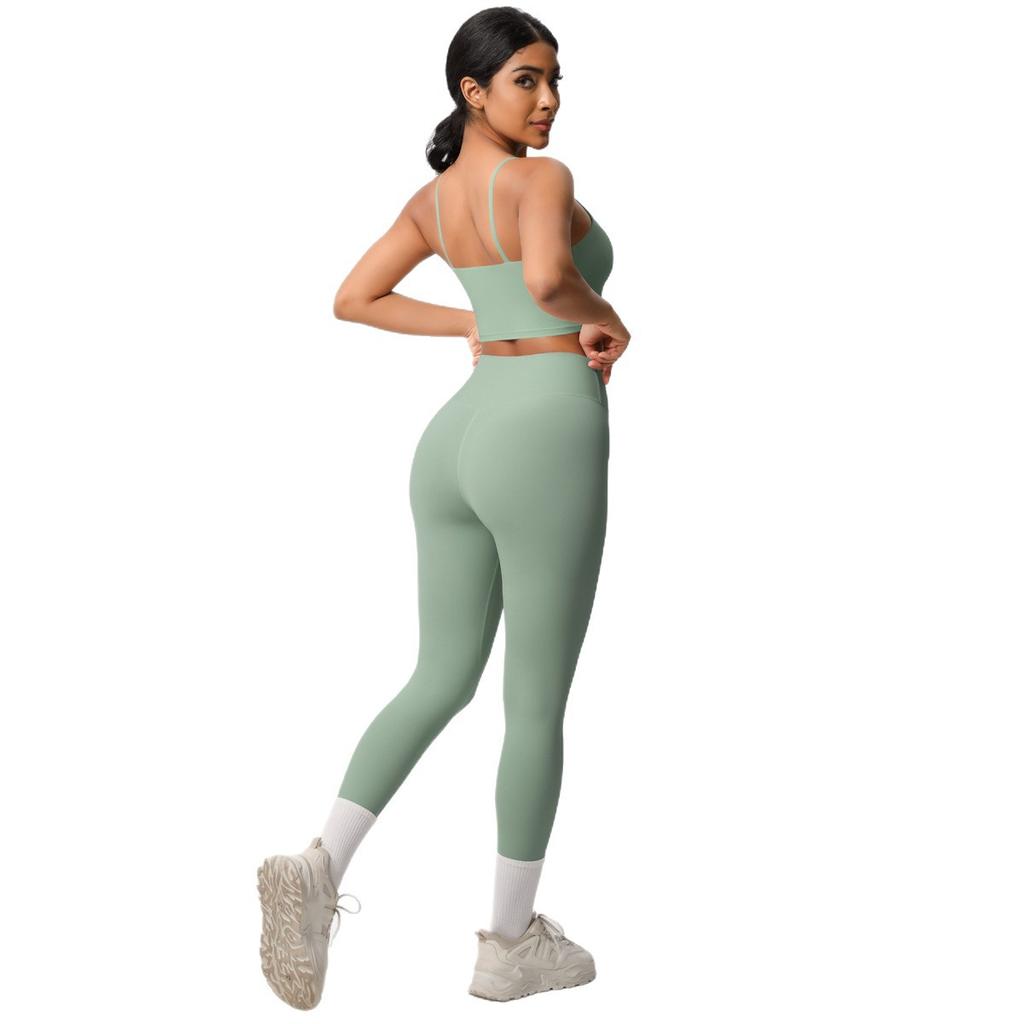 New Cloud Inspired Camisole Vest, Sports Bra, Yoga Suit Set, Quick Drying, Tight Fitting, Running, Leisure And Fitness Two-Piece Set For Women