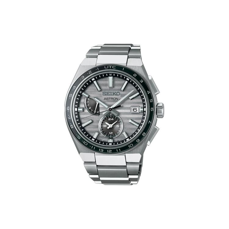 Seiko Мужские часы с титановым ремешком, кварцевый механизм на солнечных батареях, серый циферблат SBXY043 SBXY043