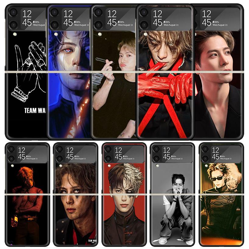 Чехол-книжка J-Jackson Wang Singer Black для Samsung Galaxy Z Flip 7 6 5 4 3 5G Чехол для телефона Flip7 Flip6 Flip5 Flip4 Flip3 Чехол с рисунком G