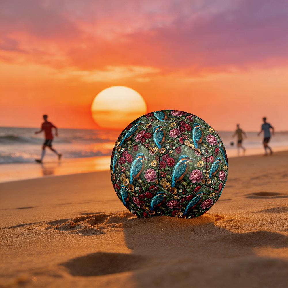 1pc Kingfisher Bloom Theme Soccer Ball Football, Size 5, Lightweight PVC, Outdoor Training Soccer Ball,Sports Gift t61494