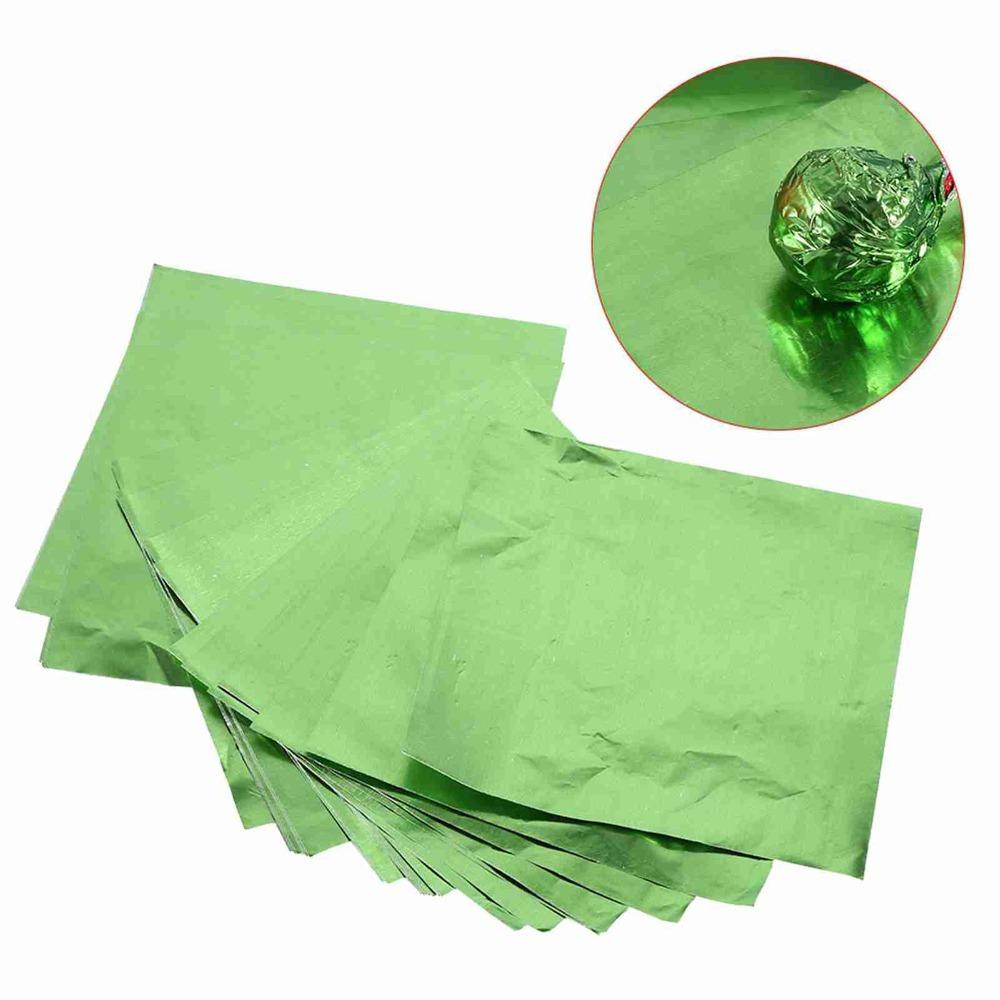 100pcs Aluminum Foil Foil Candy Wrappers Chocolate Wrapping Sheets Valentine Christmas