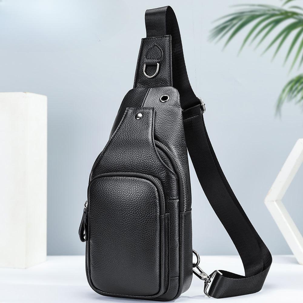 Сумка на грудь из натуральной кожи для мужчин, сумка через плечо из коровьей кожи, трендовая сумка через плечо