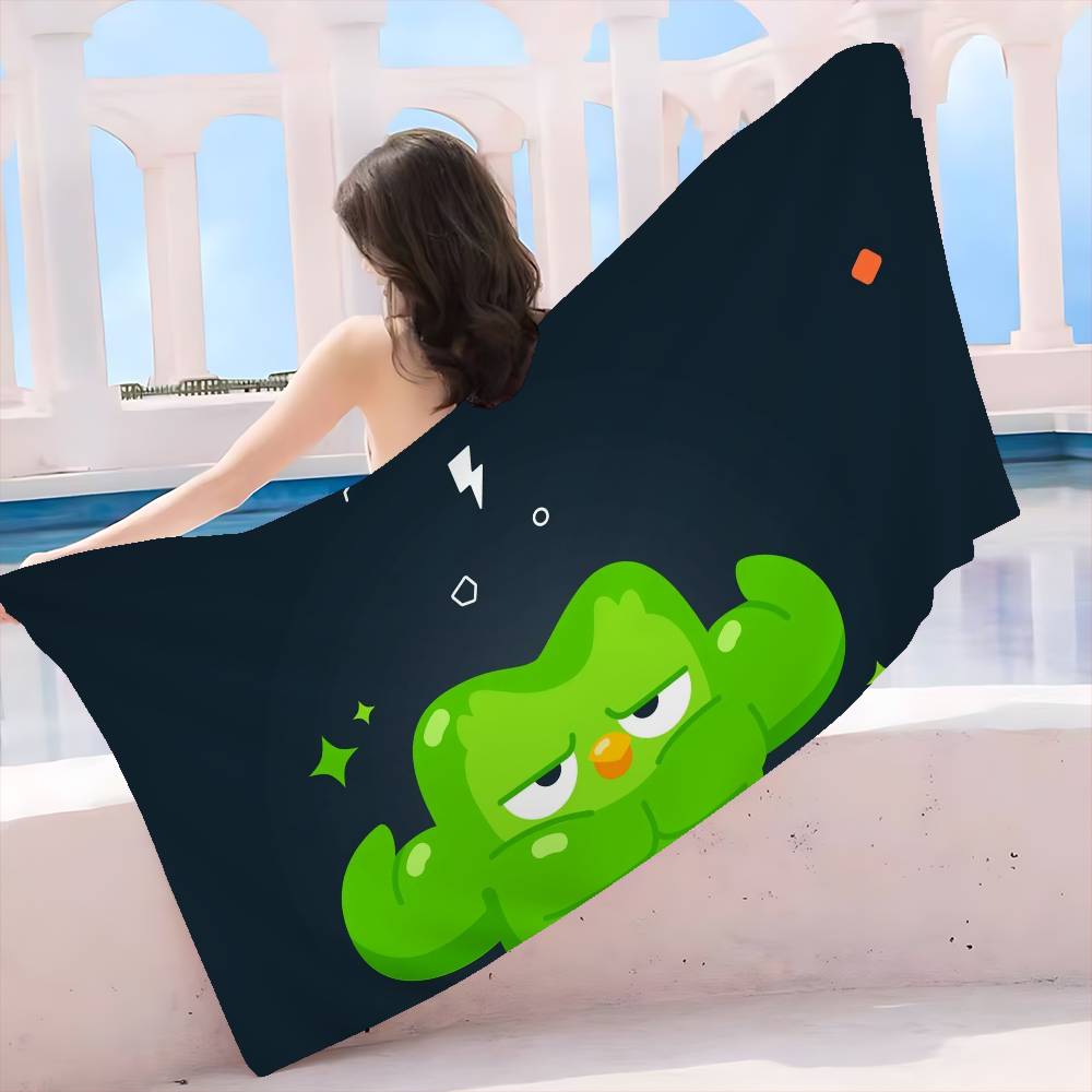 Забавный D-Duolingo Микрофибра Печатное Пляжное Полотенце Альпинизм Йога Пляж Плавание Бег Впитывающее Мягкое Полотенце