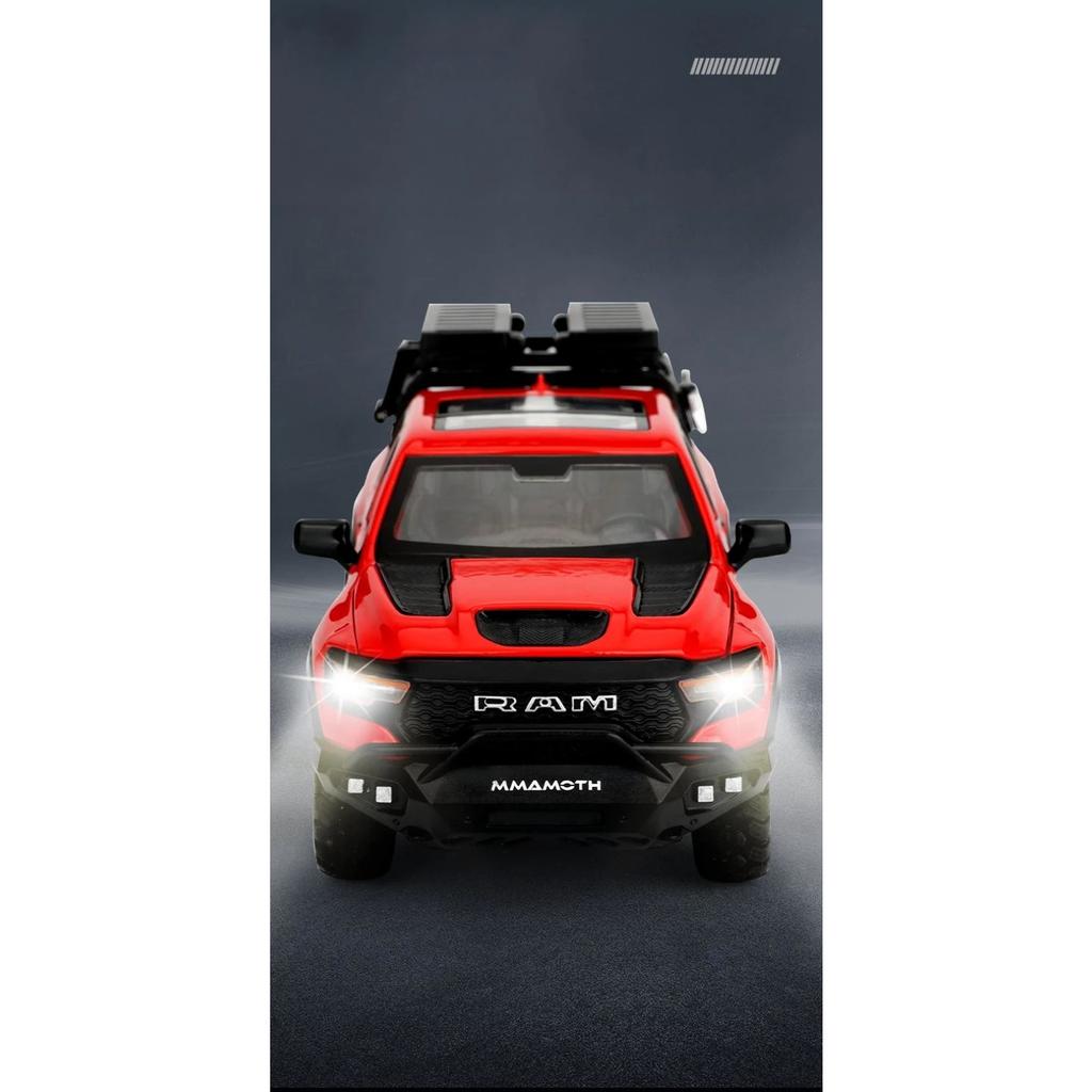 1/32 Dodge RAM MAMMOTH пикап игрушечная машинка миниатюрная литая металлическая модель внедорожника инерционный механизм со звуком и светом коллекция подарок мальчику