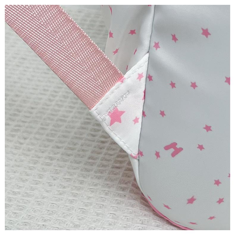 Korean Style Paw Print Backpack, Cute Star Pattern Student Rucksack, Minimalist Fashion Unisex School Bag