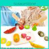Wooden Kitchen Toy Set Fruits Vegetables Children Pretend Cooking Activities