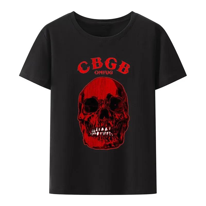 Футболка хипстера Underground Punk Rock Concert, хип-хоп, уличная мода, крутые топы, футболка CBGB OMFUG Liberty Skeleton, черно-белая с принтом