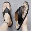 FashionLuxe Handmade Genuine Leather Slippers Men Summer Luxury Mens Flip Flops Outdoor Slippers Breathable Comfortable Male Flip-Flops
