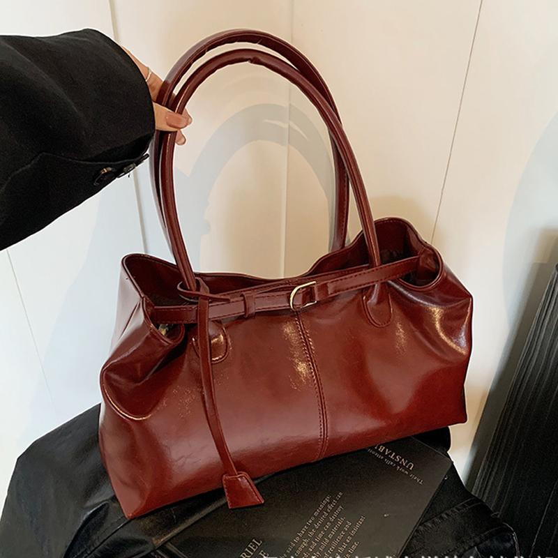 Масло ПУ Кожа Сумка-хобо Мешковатая Сумка через плечо Ретро Сумка с верхней ручкой Большая Рабочая Сумка для Женщин Девушек Сумка-тоут Работа Покупки Путешествия CLE