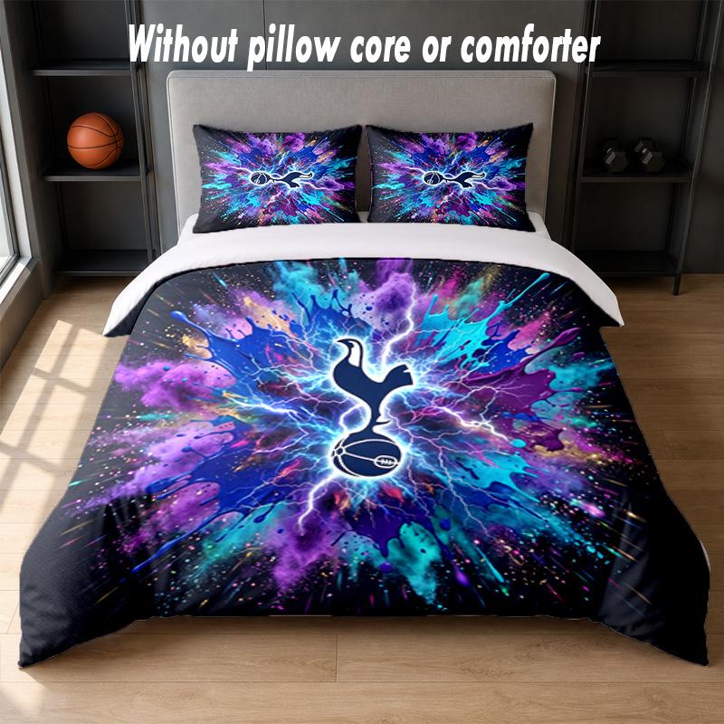 Tottenham Hotspur Design Bed Bedding Set 1 Duvet Cover + 2 Pillowcases Soft Breathable Household Bed Linens
