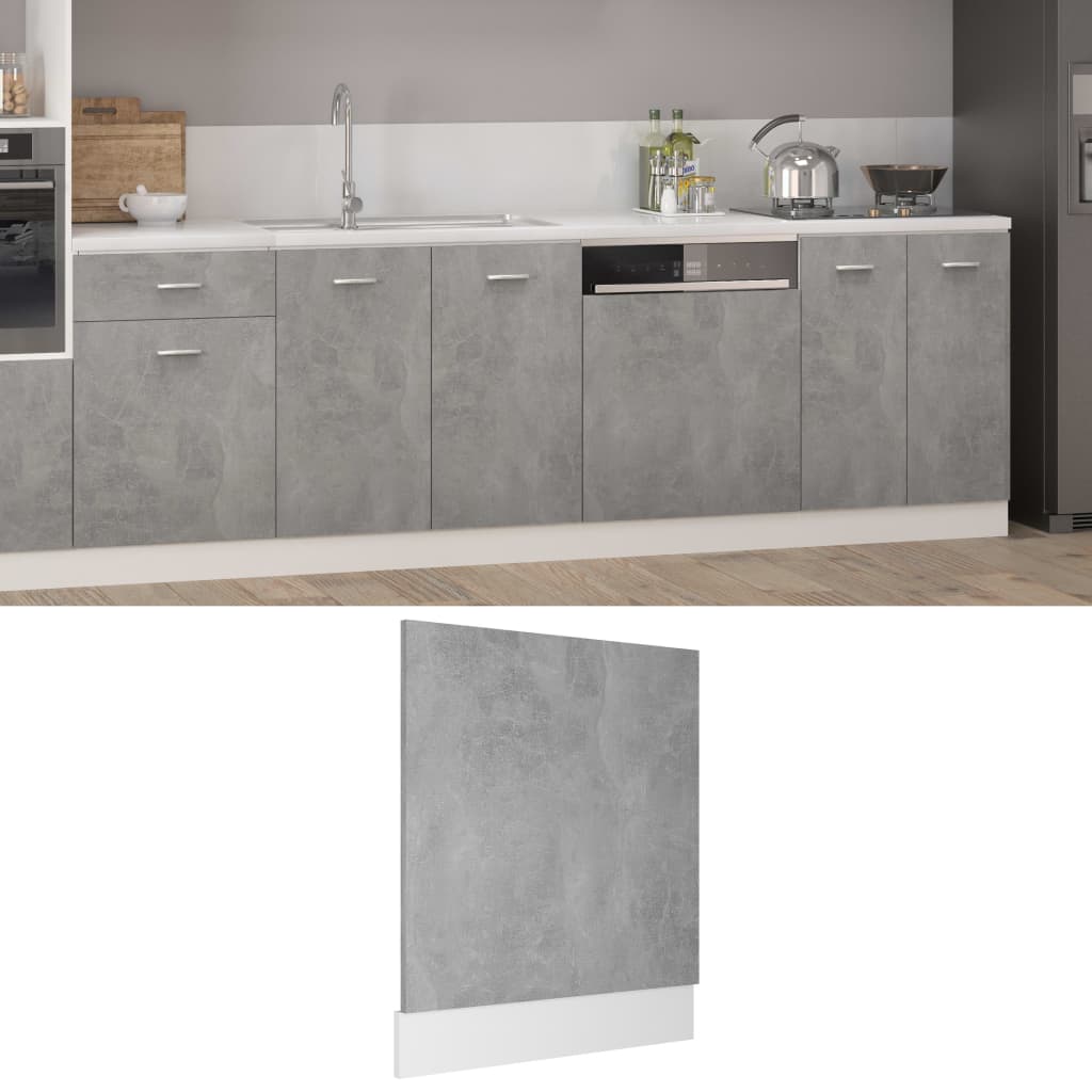 Dishwasher Panel Lyon Concrete Grey 59.5 x 3 x 67 cm Wood Based Material