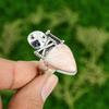 925 Silver Natural Scolecite Multi Stone Skull And Bone Adjustable Ring