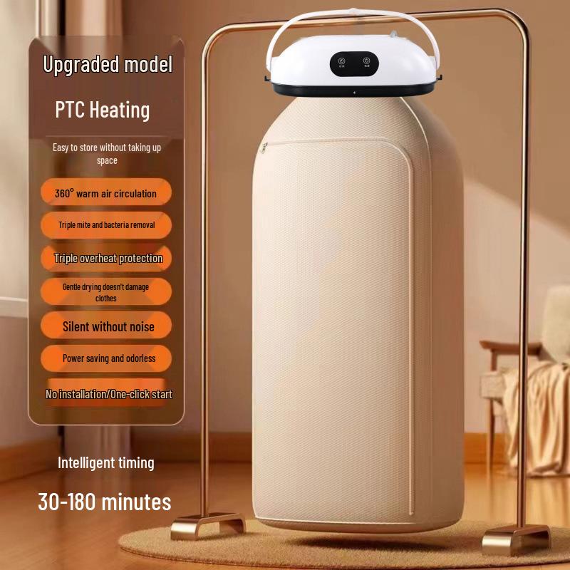 Compact Fully Automatic Clothes Dryer with Mite Removal for Home and Dorm Use