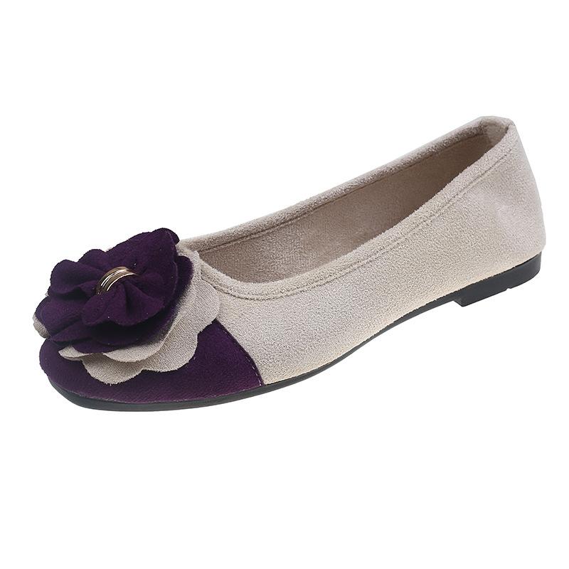 Женские туфли больших размеров с бантом и цветочным принтом, цветными блоками, с квадратным носком, на плоской подошве