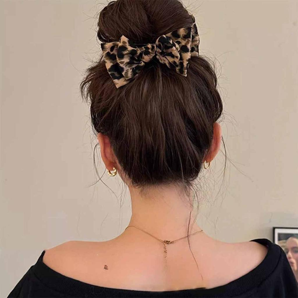 1pc Vintage Leopard Print Bow Premium Hair Grab Hair Accessory Is Suitable for Women To Wear