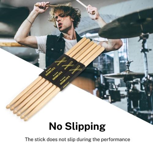 Donner Drumsticks, Set of 3, 5A Maple Wood, for Drum Pads, Snare Drums, Percussion, Practice, Beginners, with Bag, Christmas, Birthday Gift
