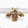 Vintage Bee Rhinestone Brooch Retro Women Crystal Insect Breast Pin Champagne Color Corsage Ladies Party Dress Ornaments Jewelry
