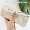 Retro Cat Eye Optical Glasses Women'S Large Frame Metal Frame Anti Blue Light Glasses Essential Goggles For Mobile Phones