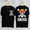 One Piece Motif Distro Pattern Printed Summer Unisexs Sweatshirt Minimalist Casual Sports Short Sleeve Round Sleeve Pullover Tops