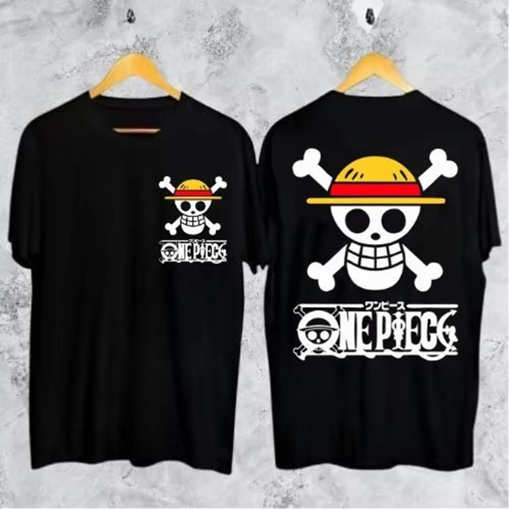 One Piece Motif Distro Pattern Printed Summer Unisexs Sweatshirt Minimalist Casual Sports Short Sleeve Round Sleeve Pullover Tops