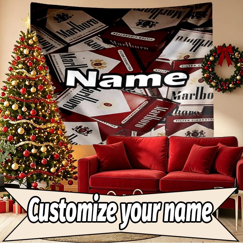 Custom Name Personalized Marlboro Print Tapestry, Wall Art Decor, Bedroom, Dorm, Apartment, LivingRoom, Party Backdrop, Gift for Birthday
