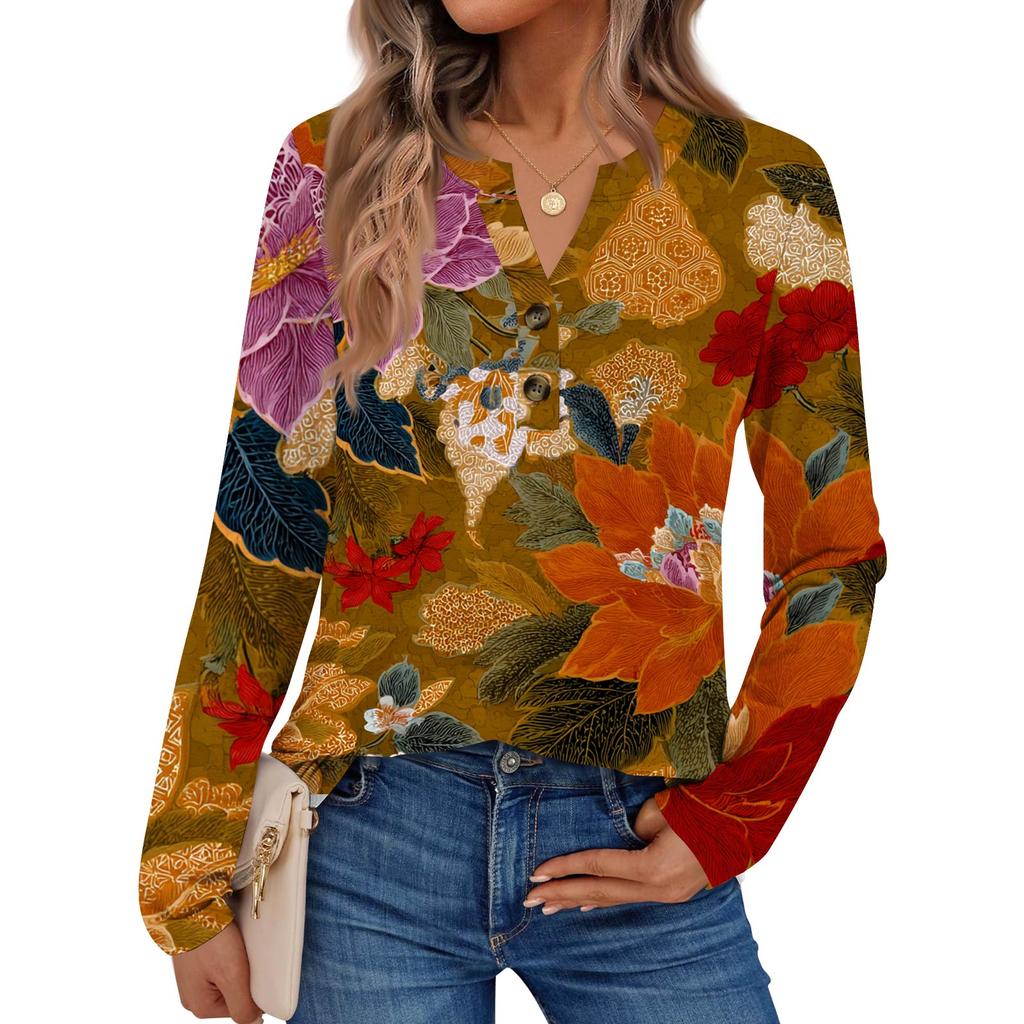 Женские рубашки с длинным рукавом с принтом Элегантные повседневные топы Модные рубашки Топы