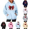 Women's Sweatshirts Round Neck Long Sleeve Christmas Printed Top Solid Color Hoodie