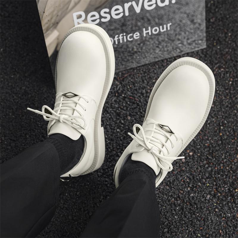 Дерби Мужские туфли на толстой подошве Модный минималистичный дизайн Стиль отдыха Бизнес Вечеринка На открытом воздухе Повседневные офисные молодежные Белые туфли