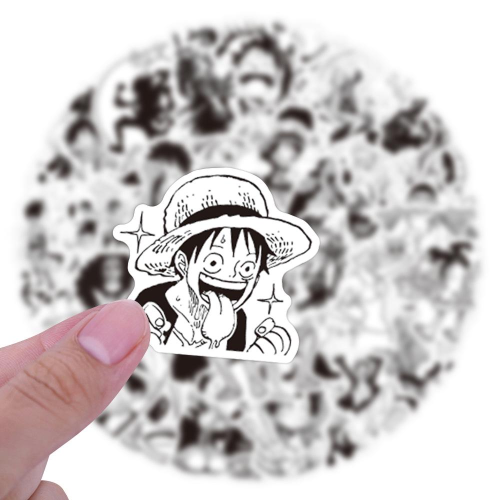 10/30/50/120 шт. Черно-белые Аниме ONE PIECE Наклейки Водонепроницаемые Наклейки для Ноутбука Мотоцикла Дорожного Багажа Декоративная Наклейка на Автомобиль