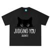 Cat Judging You Silently Funny Cute Cat Meme T Shirt Unisex Unisex Fashion Tshirt Summer Shortsleeved Loose Casual Cotton Tshirts