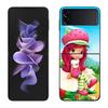 S-Клубника Милый S-Шорткейк Чехол для Samsung Galaxy Z Flip 6 5G Z Flip 5 4 3 5G Черный Жесткий Чехол для Мобильного Телефона Роскошный ПК Корпус Coq
