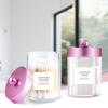 3/4/6 Pack Clear Storage Box Canister Qtip Holder Apothecary Jars with Pink Lids, Bathroom Organizers for Cotton Balls,Swabs