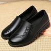 Women's Loafers Lightweight Soft Leather Shoes Non-slip Walking Flats Comfort Soft Oxford Leather Shoes Black Casual Work Shoes