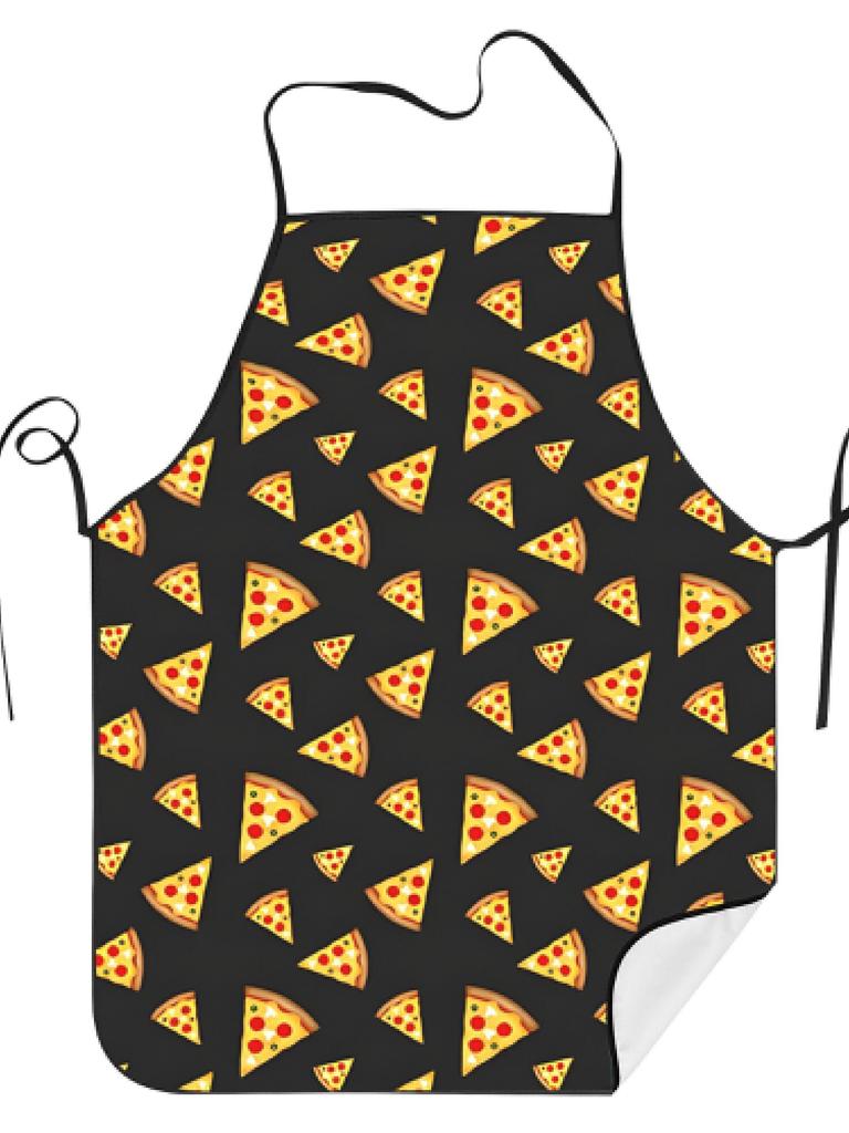 Fun Pizza Slice Pattern Apron for Adults - Retro Style, Durable Polyester - Great for Chefs, Waiters, and Grilling Enthusiasts