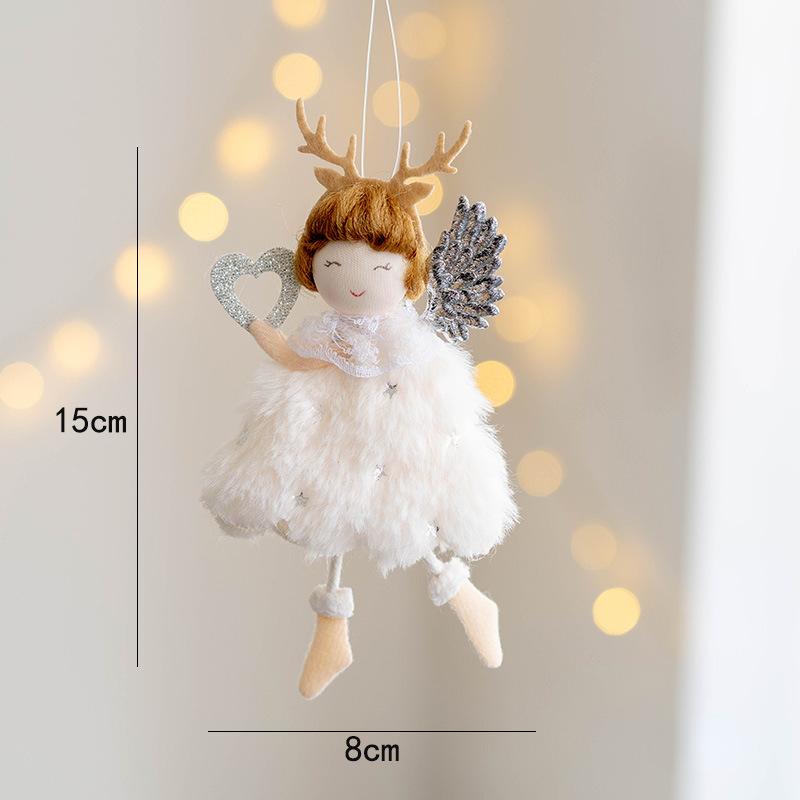 Christmas Plush Angel Girl Santa Claus Dolls Xmas Tree Ornament Natal Noel Navidad 2025 Christmas Decorations for Home New Year