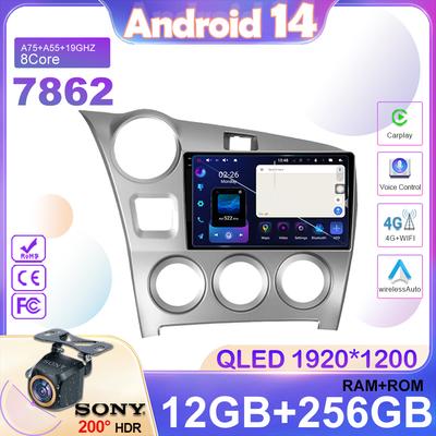 Carplay Android 14 Автомагнитола Стерео Для Toyota Matrix 2 E140 2008 - 2014 Автомобильный Мультимедийный Плеер 4G WIFI Стерео GPS Навигатор Аудио FM